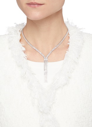 Figure View - Click To Enlarge - CZ BY KENNETH JAY LANE - Cubic Zirconia Lariat Necklace
