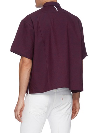 Back View - Click To Enlarge - KARMUEL YOUNG - 'Cuboid' wool short sleeve shirt
