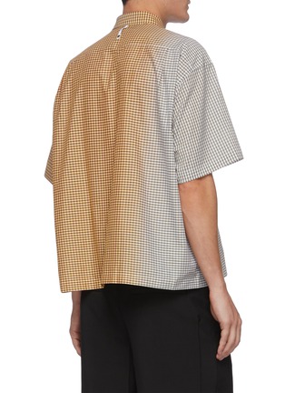 Back View - Click To Enlarge - KARMUEL YOUNG - Gingham check gradient short sleeve shirt