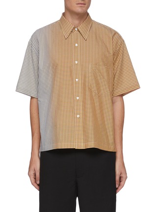 Main View - Click To Enlarge - KARMUEL YOUNG - Gingham check gradient short sleeve shirt