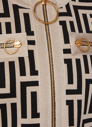  - BALMAIN - Shoulder Pad Monogram Knit Jacket