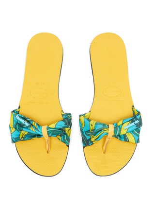 Detail View - Click To Enlarge - HAVAIANAS - 'You St. Tropez' Banana Print Twist Bow Flatform Sandals