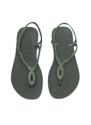Detail View - Click To Enlarge - HAVAIANAS - 'Luna Premium' Glitter Cage Thong Flatform Sandals