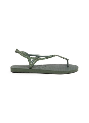 Main View - Click To Enlarge - HAVAIANAS - 'Luna Premium' Glitter Cage Thong Flatform Sandals