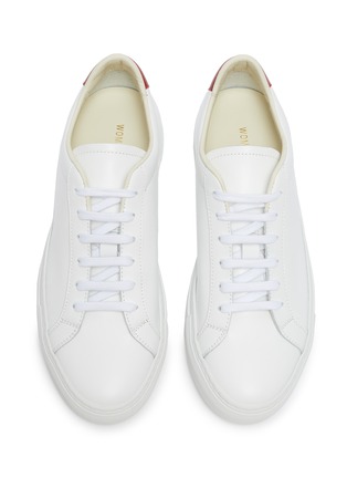 Detail View - Click To Enlarge - COMMON PROJECTS -  ''Retro Low' coloured tab leather sneakers