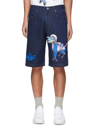 Main View - Click To Enlarge - ADIDAS - Space Dog Graphic Print Denim Short