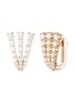 Main View - Click To Enlarge - MELISSA KAYE - 'Aria Fan' Diamond 18k Rose Gold Triple Strand Ear Hoop