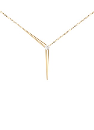 Main View - Click To Enlarge - MELISSA KAYE - 'Aria' Diamond 18k Gold Y Necklace