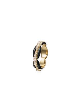 Main View - Click To Enlarge - MELISSA KAYE - 'Ada' Diamond 18k Gold Enamel Accent Ring