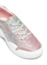 Detail View - Click To Enlarge - WINK - Bagel Kids Glittered Leather Sneakers