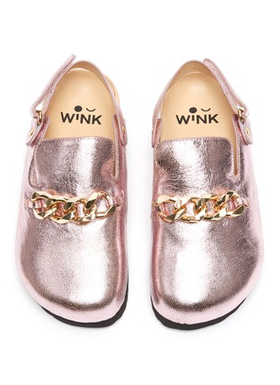Detail View - Click To Enlarge - WINK - 'Custard' Horsebit Detail Slingback Kids Metallic Leather Sandals