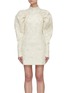 Main View - Click To Enlarge - ROTATE - 'Kim' jacquarded puffed sleeve mini dress