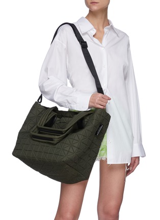 Front View - Click To Enlarge - VEE COLLECTIVE - Vee Tote' Recycled Nylon Medium Tote