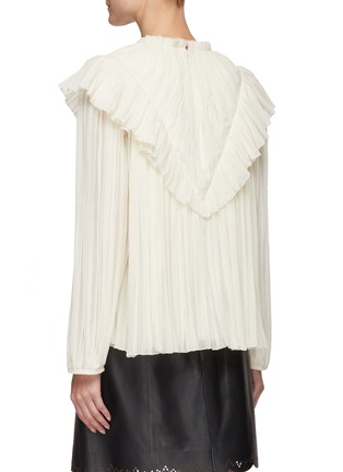 Back View - Click To Enlarge - CHLOÉ - V FRONT RUFFLE PLISSE BLOUSE