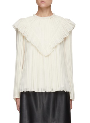 Main View - Click To Enlarge - CHLOÉ - V FRONT RUFFLE PLISSE BLOUSE