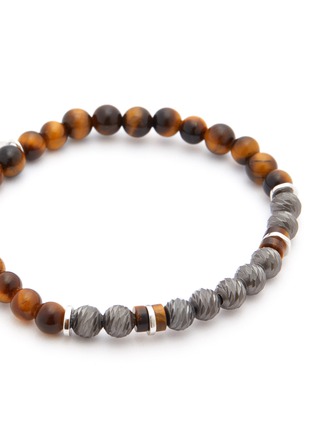 Detail View - Click To Enlarge - TATEOSSIAN - Tiger eye sterling silver bead bracelet
