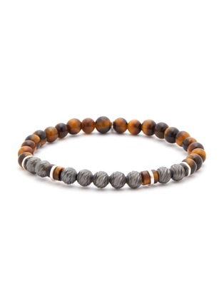 Main View - Click To Enlarge - TATEOSSIAN - Tiger eye sterling silver bead bracelet