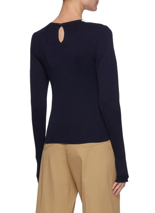 Back View - Click To Enlarge - CHLOÉ - Lace Collar Cotton Knit Sweater