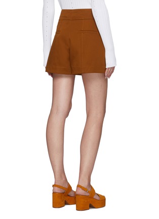 Back View - Click To Enlarge - CHLOÉ - D-ring belt zipped cargo cotton shorts