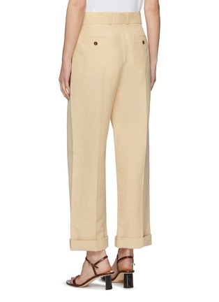 Back View - Click To Enlarge - CHLOÉ - Pleated canvas wide leg pants