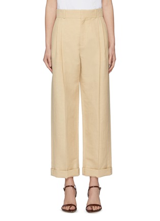 Main View - Click To Enlarge - CHLOÉ - Pleated canvas wide leg pants