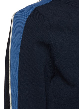  - THEORY - Stripe Detail Zip Front Crop Jacket
