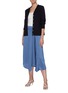 Figure View - Click To Enlarge - THEORY - Asymmetric Drape Hem Satin Midi Skirt