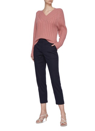 Figure View - Click To Enlarge - THEORY - Treeca' Patch Pocket Cotton Twill Ankle Pants