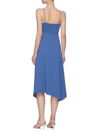 Back View - Click To Enlarge - THEORY - Rib Bodice Asymmetric Hem Midi Dress