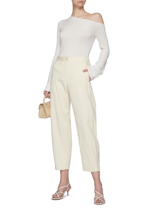 Figure View - Click To Enlarge - THEORY - Taper Leg Cotton Twill Crop Pants