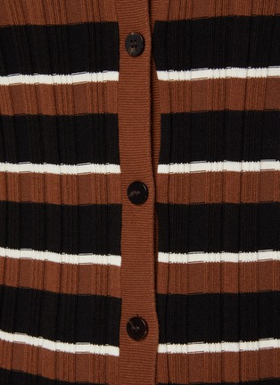  - THEORY - Striped rib knit cotton cardigan