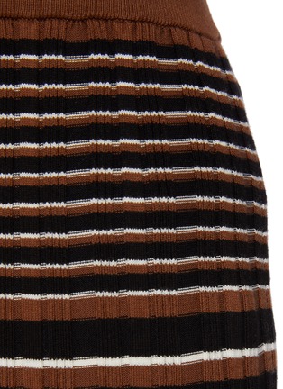 Detail View - Click To Enlarge - THEORY - Striped rib knit cotton midi skirt