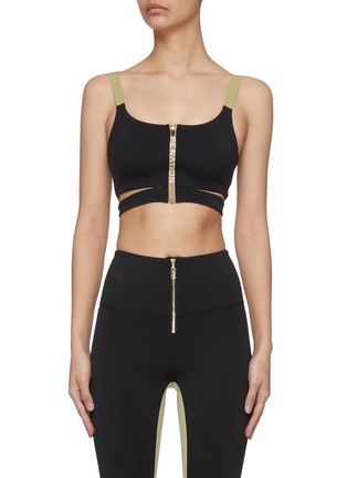 Main View - Click To Enlarge - P.E NATION - 'Alley-Oop' zip front sports bra