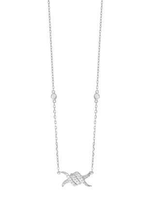 Main View - Click To Enlarge - DJULA - 'Barbelés' diamond 18k white gold necklace