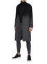Figure View - Click To Enlarge - ATTACHMENT - Single Breasted Wool Cashmere Faded Contrast Long Coat