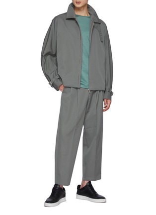 Figure View - Click To Enlarge - ATTACHMENT - Tapered Fit Wool Gyabardine Two Pleats Belted Trousers