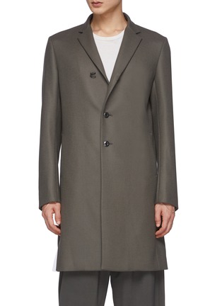 Main View - Click To Enlarge - ATTACHMENT - Single Breasted Tailored Wool Melton Coat