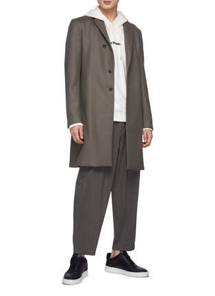 Figure View - Click To Enlarge - ATTACHMENT - Single Breasted Tailored Wool Melton Coat