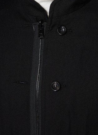  - ATTACHMENT - Stand Collar Zip-up/Button Cotton Viyella Reversible Jacket