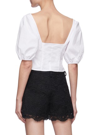 Back View - Click To Enlarge - STAUD - 'Papaya' square neck puff sleeve top
