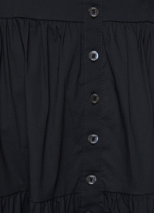 - STAUD - 'Elio' Off-shoulder Puff Sleeve Button Front Tier Cotton Blend Dress