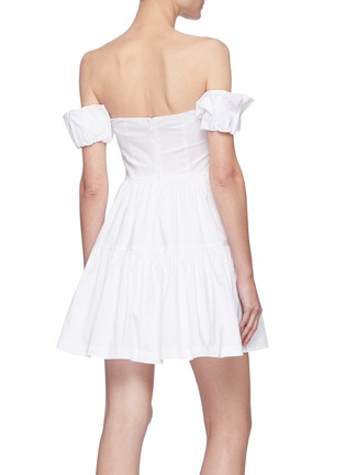 Back View - Click To Enlarge - STAUD - 'Mini Elio' off-shoulder tiered pleat dress