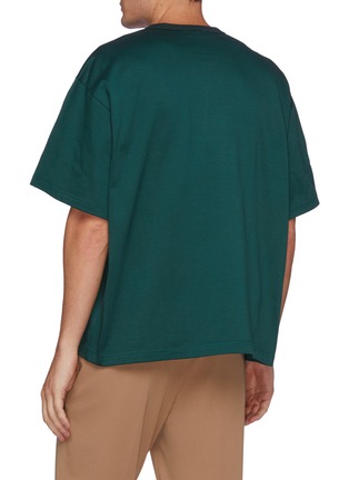 Back View - Click To Enlarge - KOLOR - Overlapping Logo Print Cotton Crewneck T-Shirt