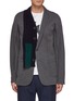 Main View - Click To Enlarge - KOLOR - Wool Cable Knit Panelled Single Breasted Blazer