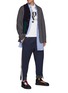 Figure View - Click To Enlarge - KOLOR - Wool Cable Knit Panelled Single Breasted Blazer
