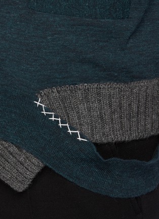  - KOLOR - Ribbed Wool Knit Panelled Cardigan