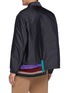 Back View - Click To Enlarge - KOLOR - Asymmetric Knitted Hem Button Up Nylon Jacket