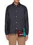 Main View - Click To Enlarge - KOLOR - Asymmetric Knitted Hem Button Up Nylon Jacket