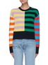 Main View - Click To Enlarge - STAUD - Bridgeport' Colourblock Stripe Cotton Blend Crop Sweater
