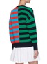 Back View - Click To Enlarge - STAUD - Essex' Colourblock Stripe Cotton Blend Cardigan